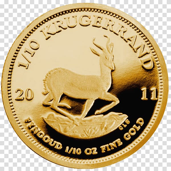 Gold coin Gold coin Krugerrand Feinunze, Coin transparent background PNG clipart