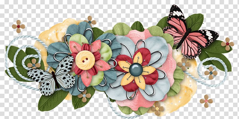 Flower Floral design Scrapbooking Butterfly, handmade transparent background PNG clipart