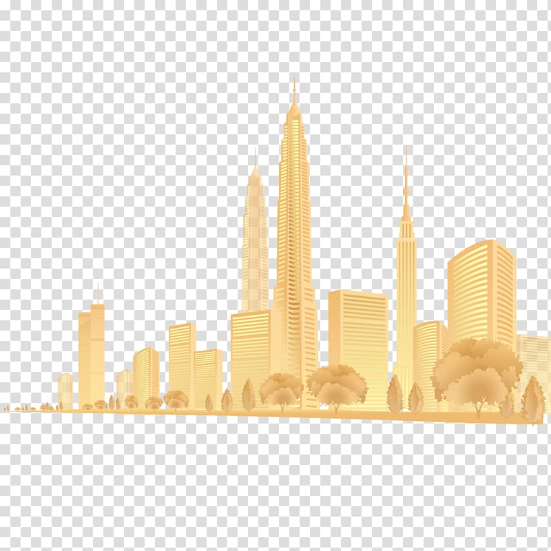 City Gold Fog, Golden City haze transparent background PNG clipart