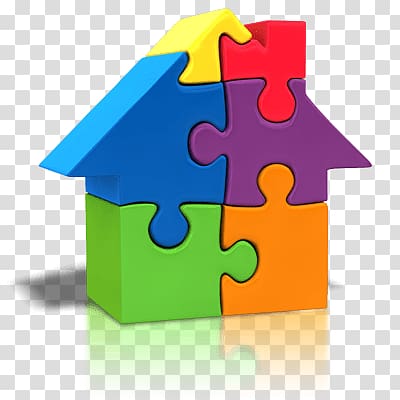 3D puzzle house , House Made Of Puzzle Pieces transparent background PNG clipart