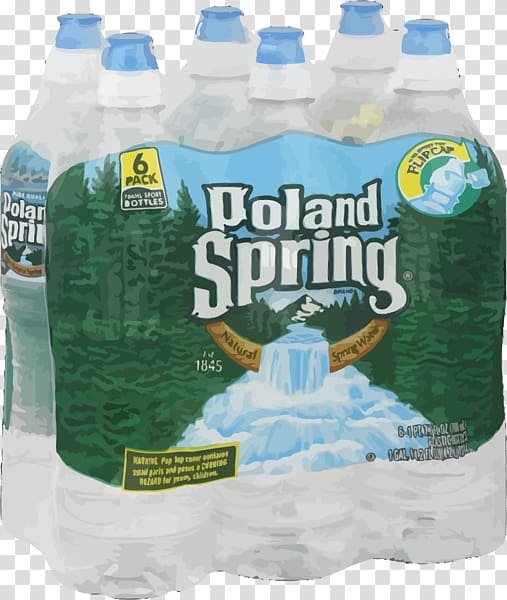 Mineral water Carbonated water Bottled water Poland Spring, water transparent background PNG clipart