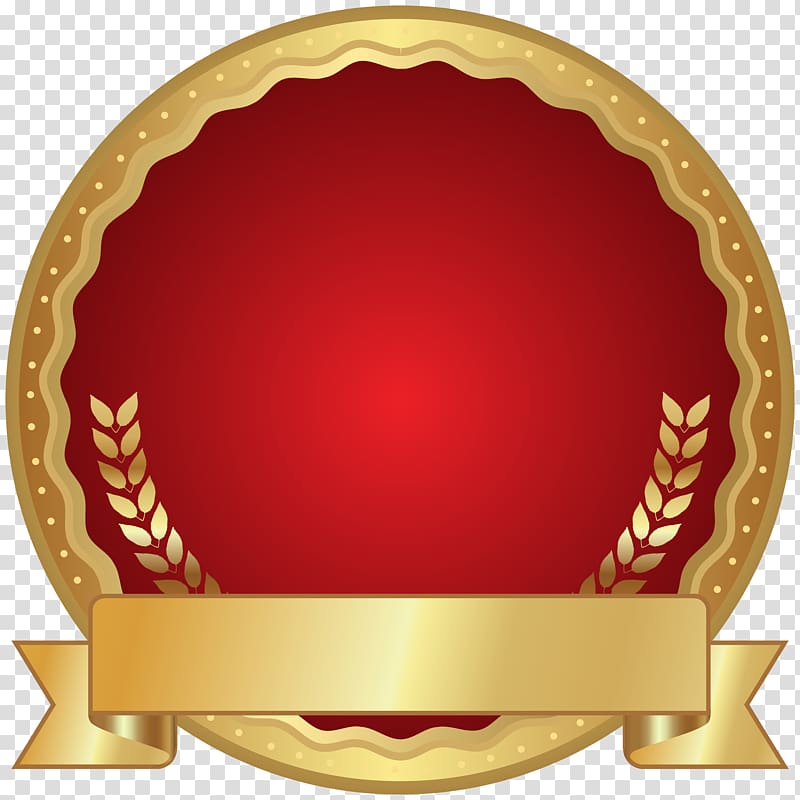 gold and red art illustration, Red Seal Badge transparent background PNG clipart