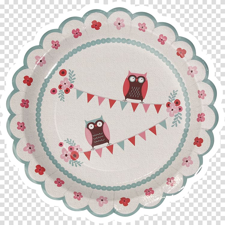 Paper Cloth Napkins Owl Plate Party, patchwork transparent background PNG clipart