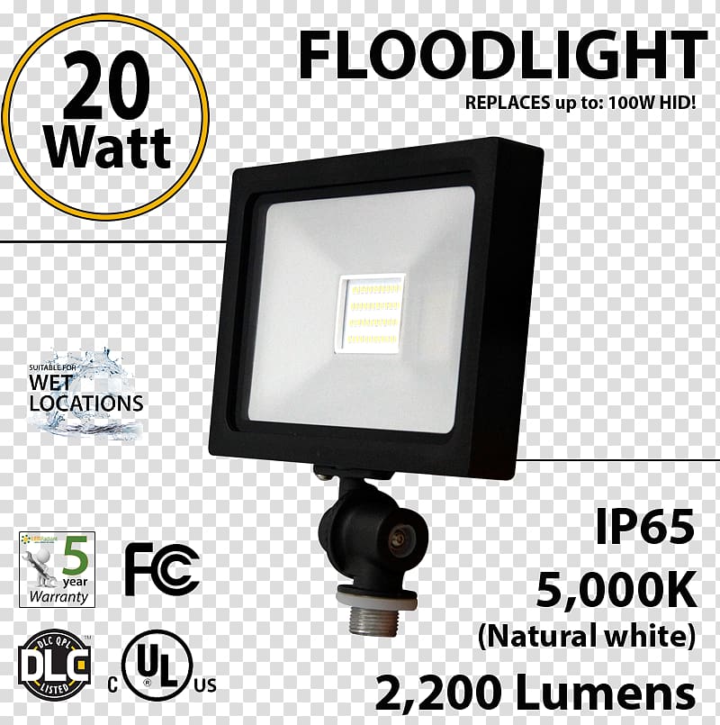 Floodlight LED lamp Lighting Light-emitting diode, light transparent background PNG clipart
