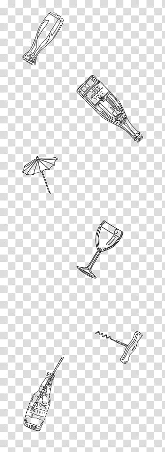 Clothing Accessories Line art Sketch, Hand Drawn Drinks transparent background PNG clipart