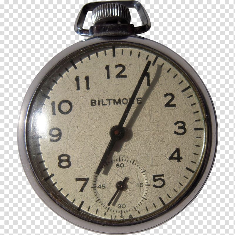 Clock Biltmore Estate Pocket watch, clock transparent background PNG clipart