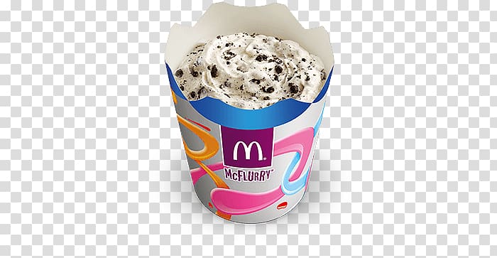 McDonald\'s McFlurry with Oreo Cookies Ice cream Sundae Hamburger, ice cream transparent background PNG clipart