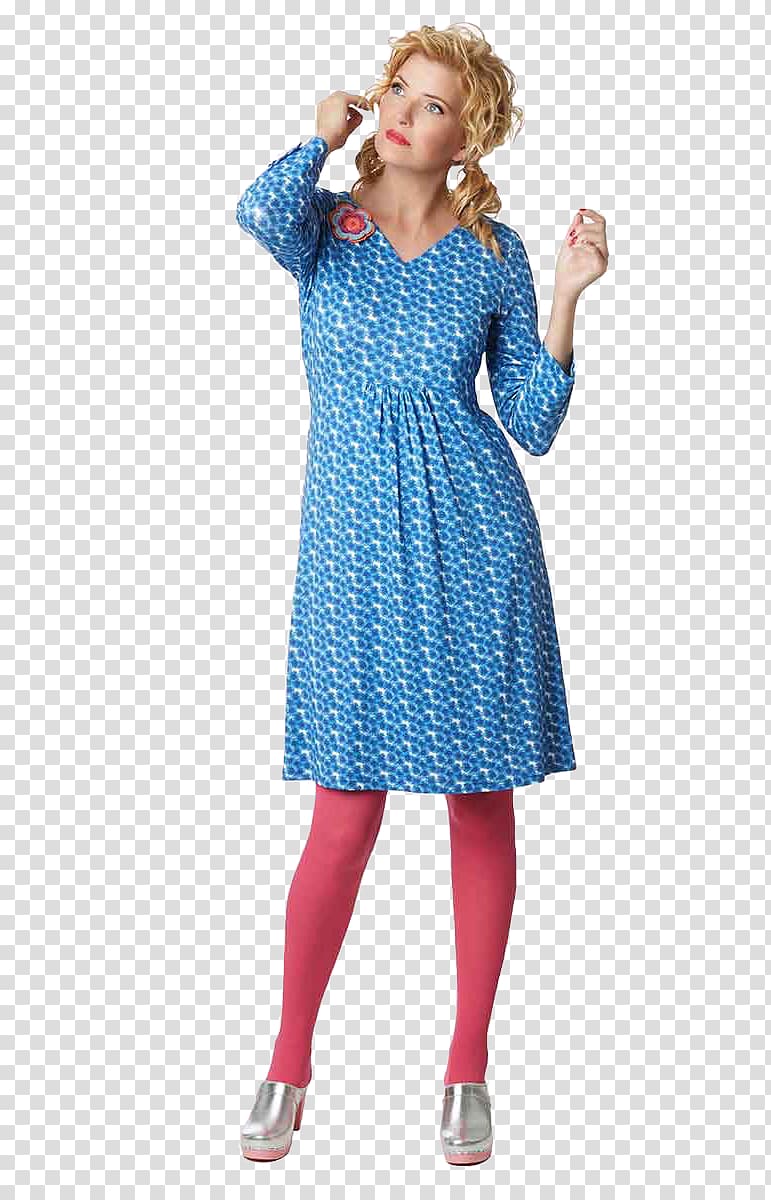 Polka dot Shoulder Sleeve Costume Dress, dress transparent background PNG clipart