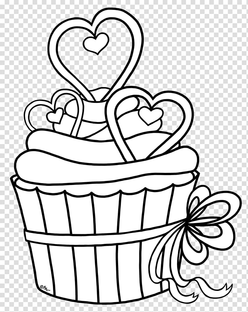 Cupcake Drawing Black and white Coloring book , Cupcake Outline transparent background PNG clipart