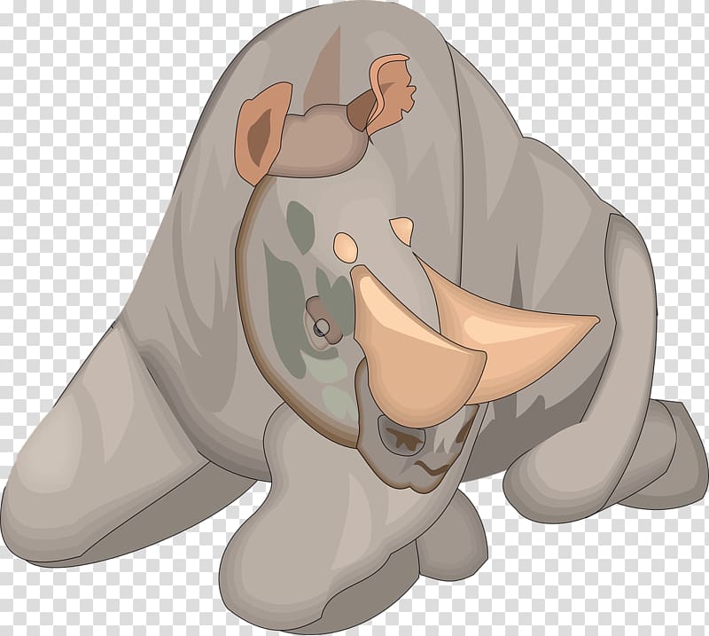 Rhinoceros Horn Illustration, Rhino squat transparent background PNG clipart