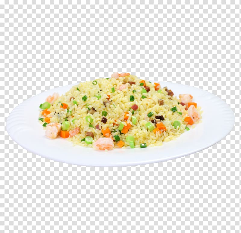 Fried rice Chinese cuisine Stir frying, Real shrimp fried rice transparent background PNG clipart