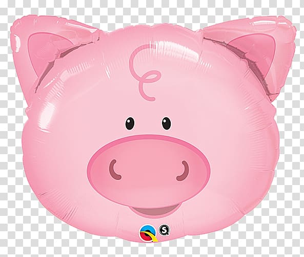 Mylar balloon Playful Pig Party, time poster transparent background PNG clipart