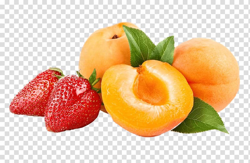 strawberries and peaches, Fruit Peaches Strawberries transparent background PNG clipart