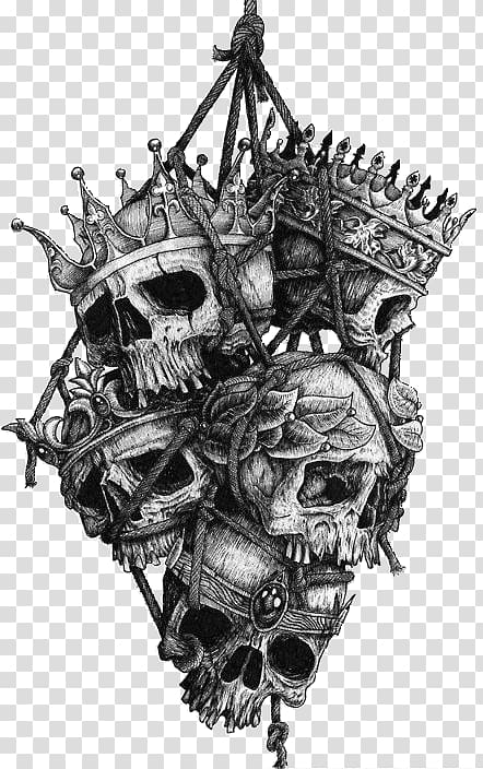 Human skull symbolism Tattoo Crown Head, skull transparent background PNG clipart