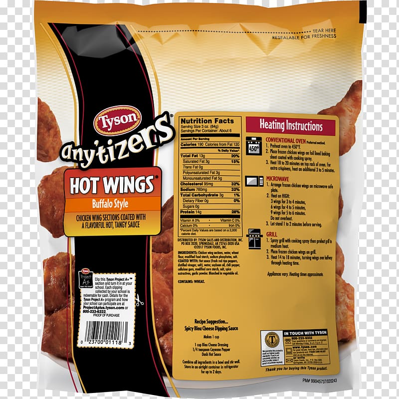 Buffalo wing Hot chicken Tyson Foods Cooking Wyngz, cooking transparent background PNG clipart