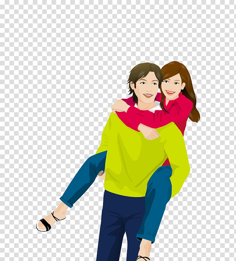 Happiness couple Cartoon , Men carrying women transparent background PNG clipart