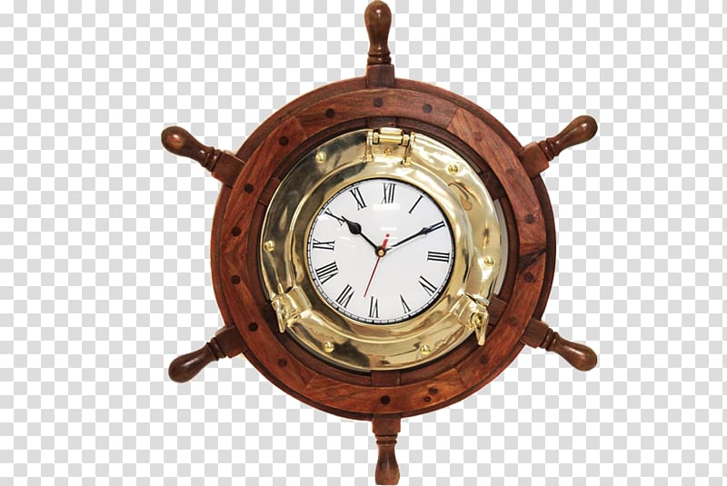 Ship\'s wheel Clock Helmsman, Ship transparent background PNG clipart