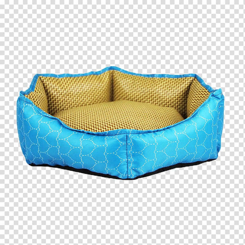 Cat Mat Pet Bed, Blue breathable cat nest transparent background PNG clipart