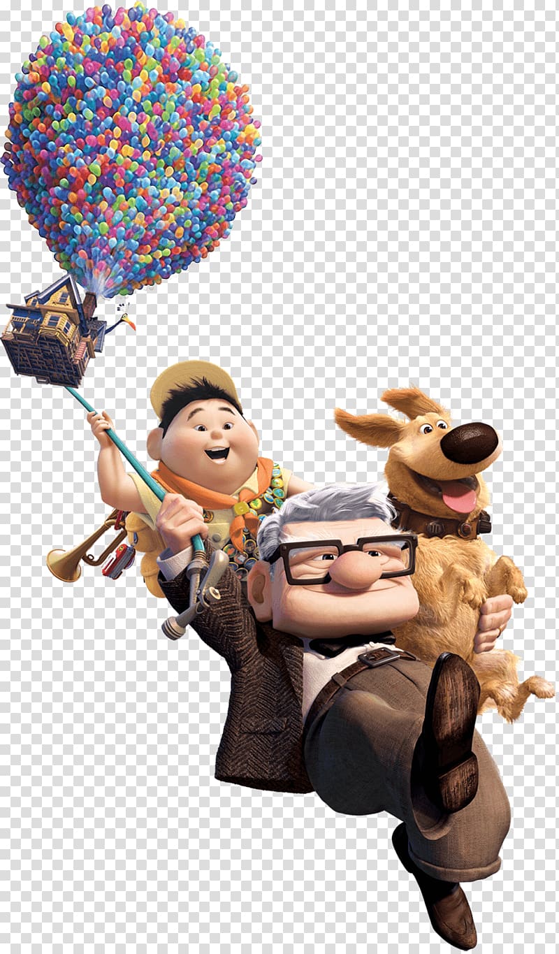 Man holding dog and house with balloons , Blu-ray disc Carl Fredricksen