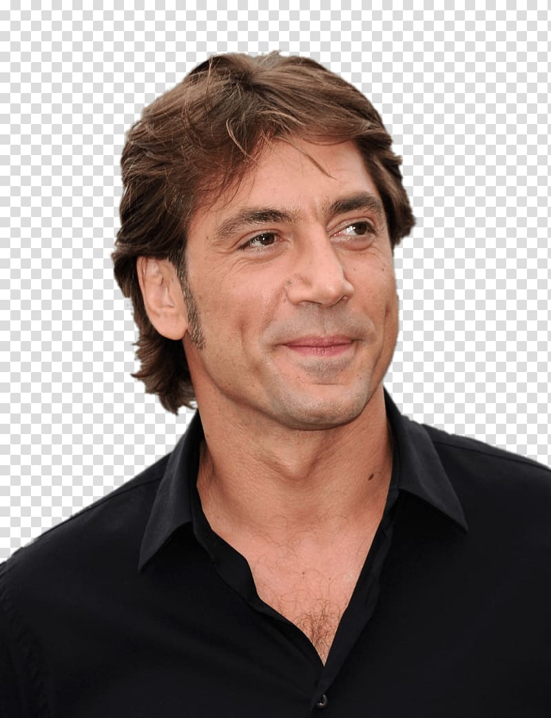 men's black polo shirt, Javier Bardem Smiling transparent background PNG clipart