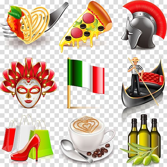 Italy Illustration, Countries with national flags icon material characteristics, transparent background PNG clipart