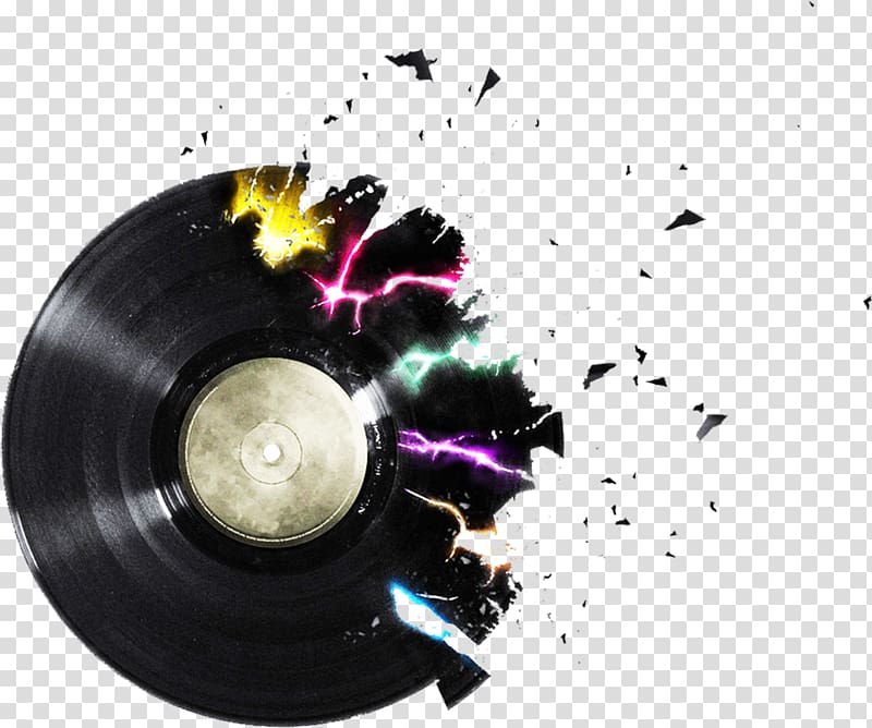 vinyl record , Disc jockey Nightclub DJ mix Music, break up transparent background PNG clipart