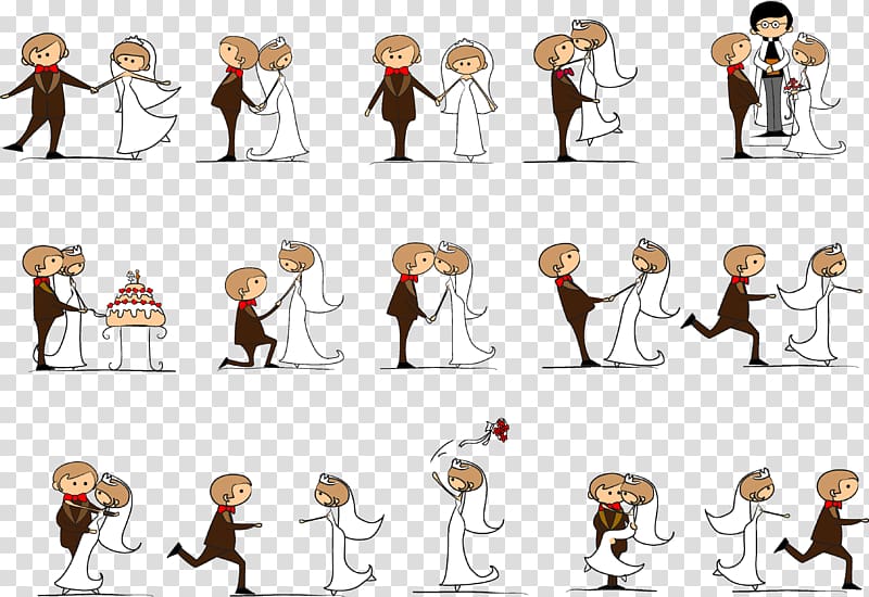 Wedding invitation Cartoon , Creative cartoon wedding transparent background PNG clipart