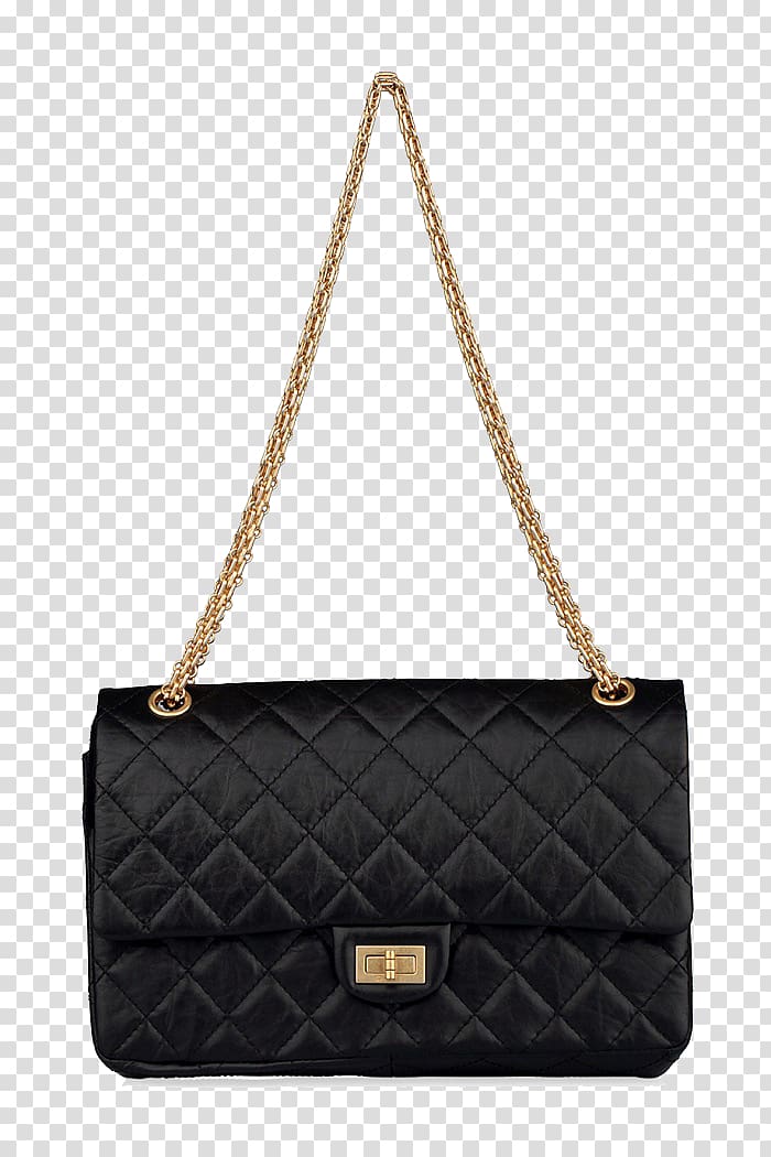 Chanel 2.55 Handbag Fashion design Hermxe8s, CHANEL black Chanel shoulder bag Lingge transparent background PNG clipart
