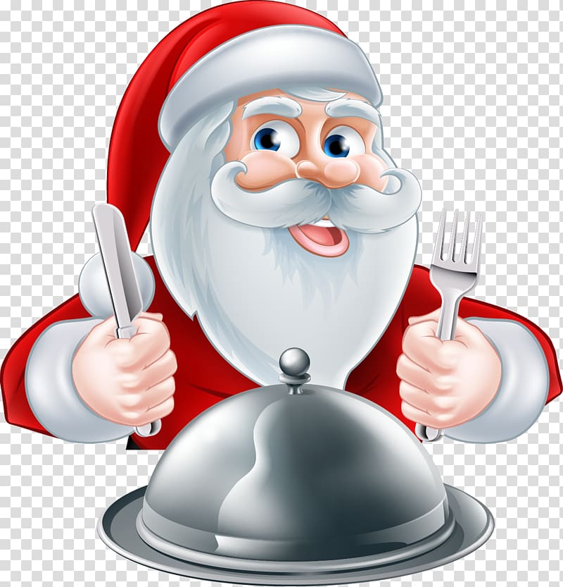 Santa Claus Christmas pudding Christmas dinner, Santa transparent background PNG clipart