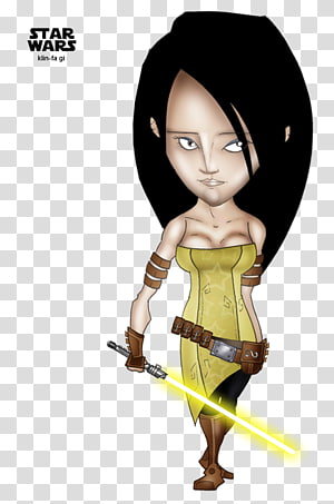 Cartoon Black hair Figurine Character, star wars transparent background PNG clipart thumbnail