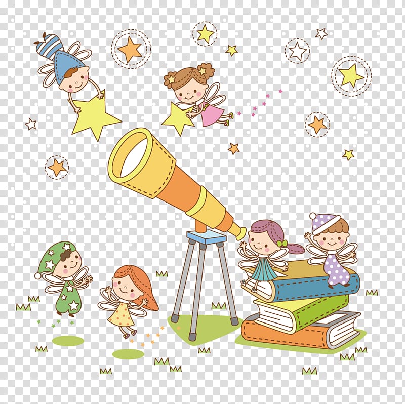 Telescope Astronomy , Look telescope little angel transparent background PNG clipart