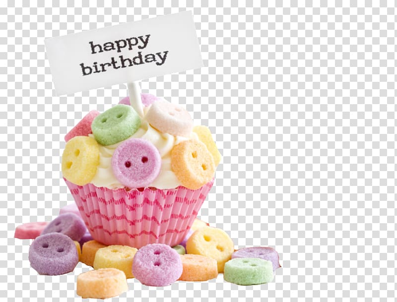 Cupcake Birthday cake Happy Birthday to You Wish, Color buttons birthday cake transparent background PNG clipart