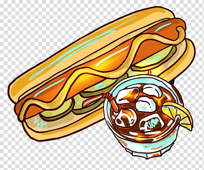 Hot dog Sausage Hamburger Barbecue, Cartoon hot dog transparent background PNG clipart