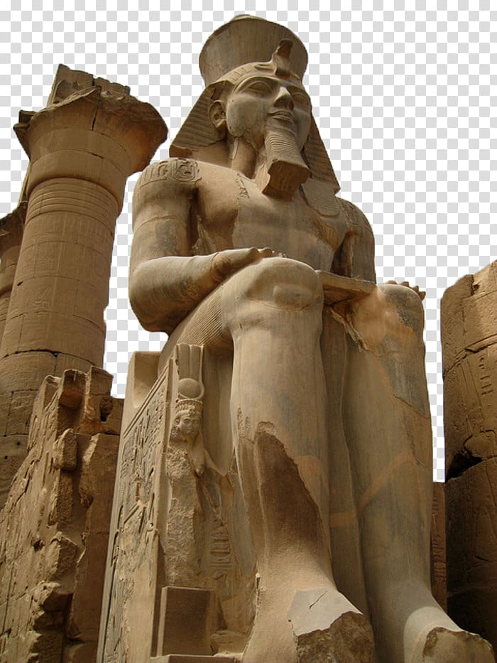 Tutankhamun statue, Luxor Temple Egyptian pyramids Ancient Egypt Sculpture, Egyptian pharaoh pyramid sculpture transparent background PNG clipart