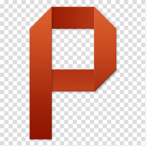 red P logo, square angle orange, PowerPoint Letter transparent background PNG clipart