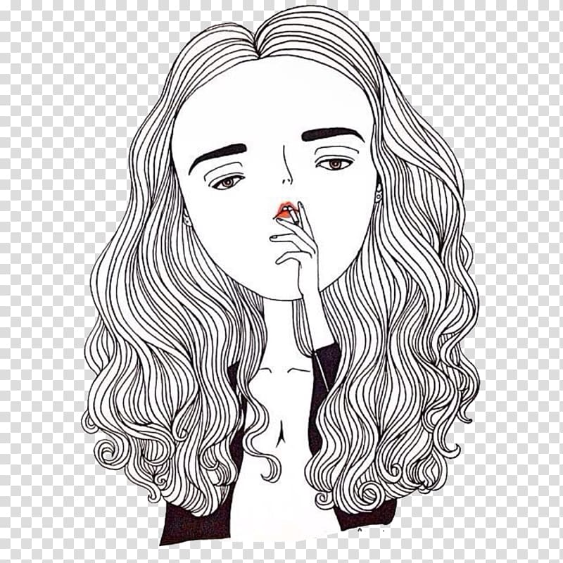 Avatar Drawing Cartoon Significant other Illustration, Hand-painted handsome long-haired woman transparent background PNG clipart