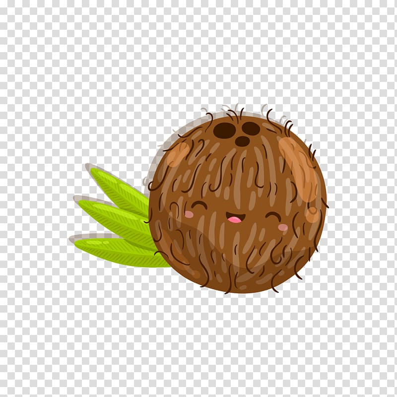 Fruit Coconut Drawing Cartoon, Coffee coconut cartoon expression transparent background PNG clipart