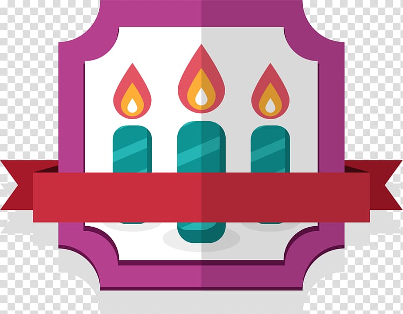 Candle Birthday , Purple candle label transparent background PNG clipart