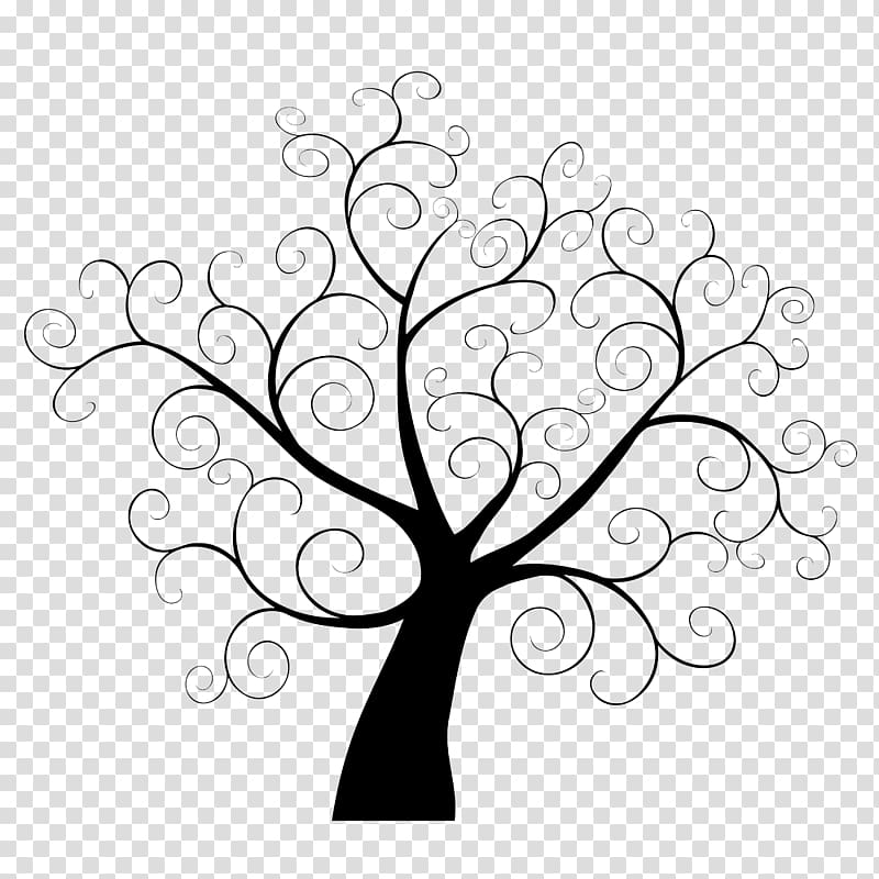 tree illustration, Tree Fingerprint Template Guestbook , 2017 black winter tree without leaves transparent background PNG clipart