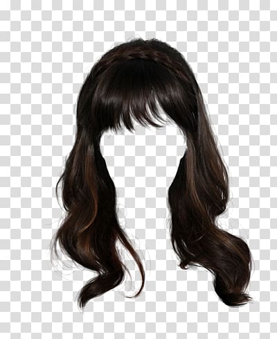 black wig, Wig Hairstyle Long hair, hair transparent background PNG clipart