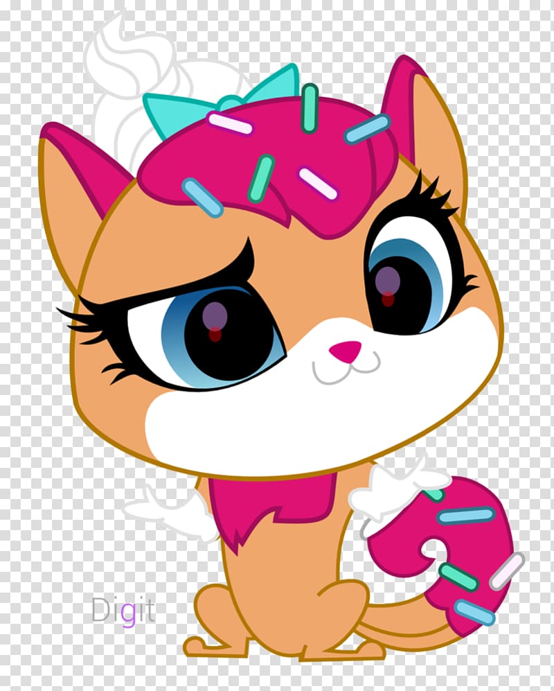 Littlest Pet Shop Cat Penny Ling Pepper Clark, sprinkles transparent background PNG clipart