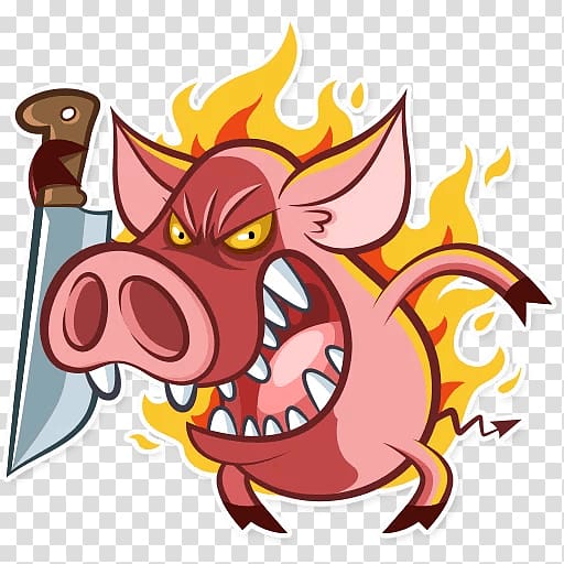 Telegram Sticker Wild boar Decal, george pig transparent background PNG clipart