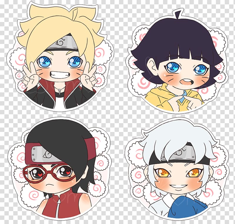 Boruto Uzumaki Sarada Uchiha Sasuke Uchiha Himawari Uzumaki Chibi, Summer Night transparent background PNG clipart