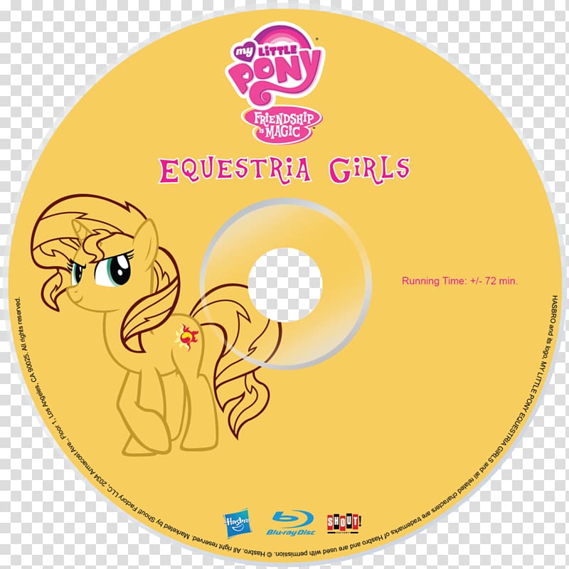 My Little Pony: Friendship Is Magic fandom Compact disc Cartoon Yellow, Blu-ray Disc transparent background PNG clipart