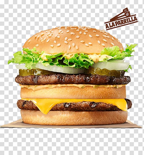 Big King Whopper Hamburger Cheeseburger McDonald's Big Mac, burguer Combo transparent background PNG clipart