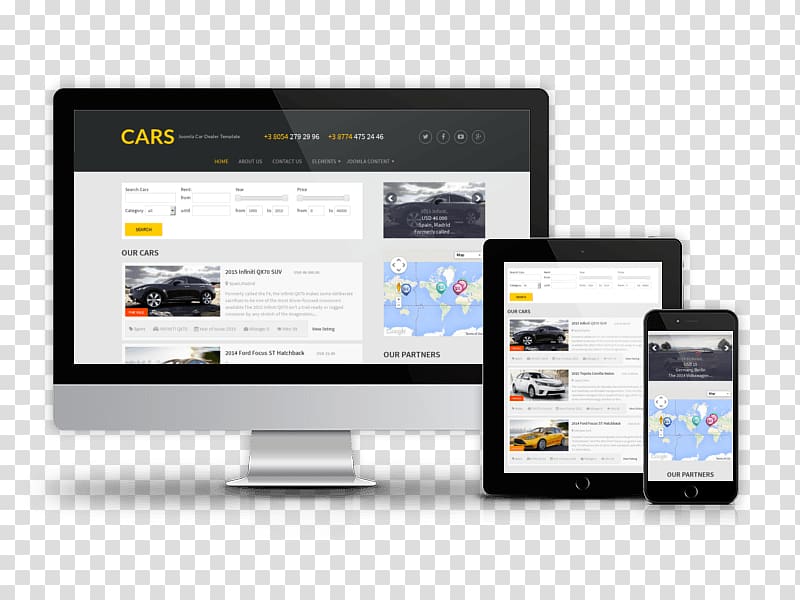Car Responsive web design Joomla Web template system, Professional Cv transparent background PNG clipart