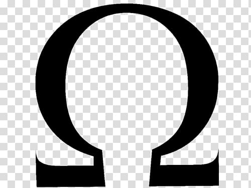 black and white ohm logo, Omega Symbol transparent background PNG clipart