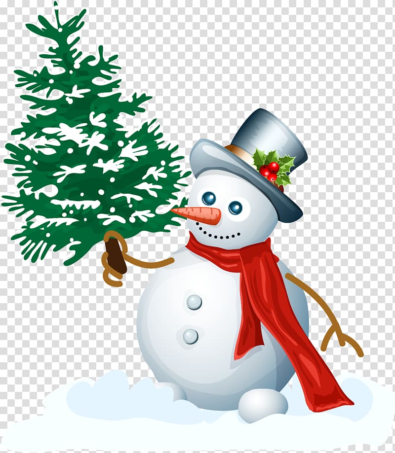 Santa Claus Snowman Christmas , Cartoon snowman pattern pine transparent background PNG clipart