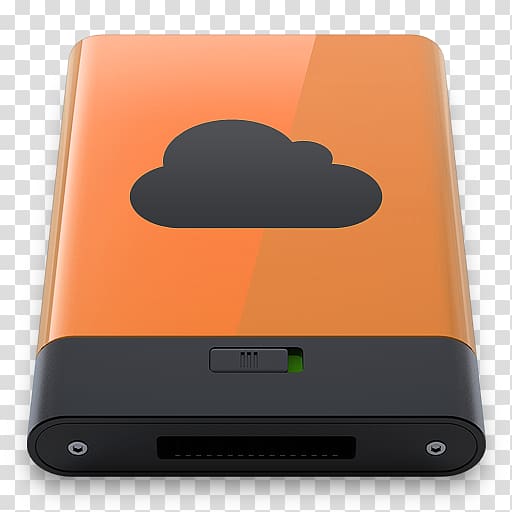 orange and black cordless device, electronic device gadget multimedia, Orange iDisk B transparent background PNG clipart