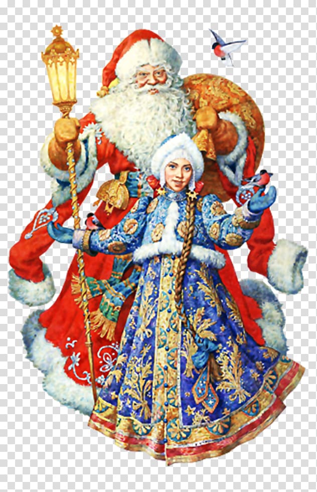 Ded Moroz Snegurochka Santa Claus New Year grandfather, santa claus transparent background PNG clipart